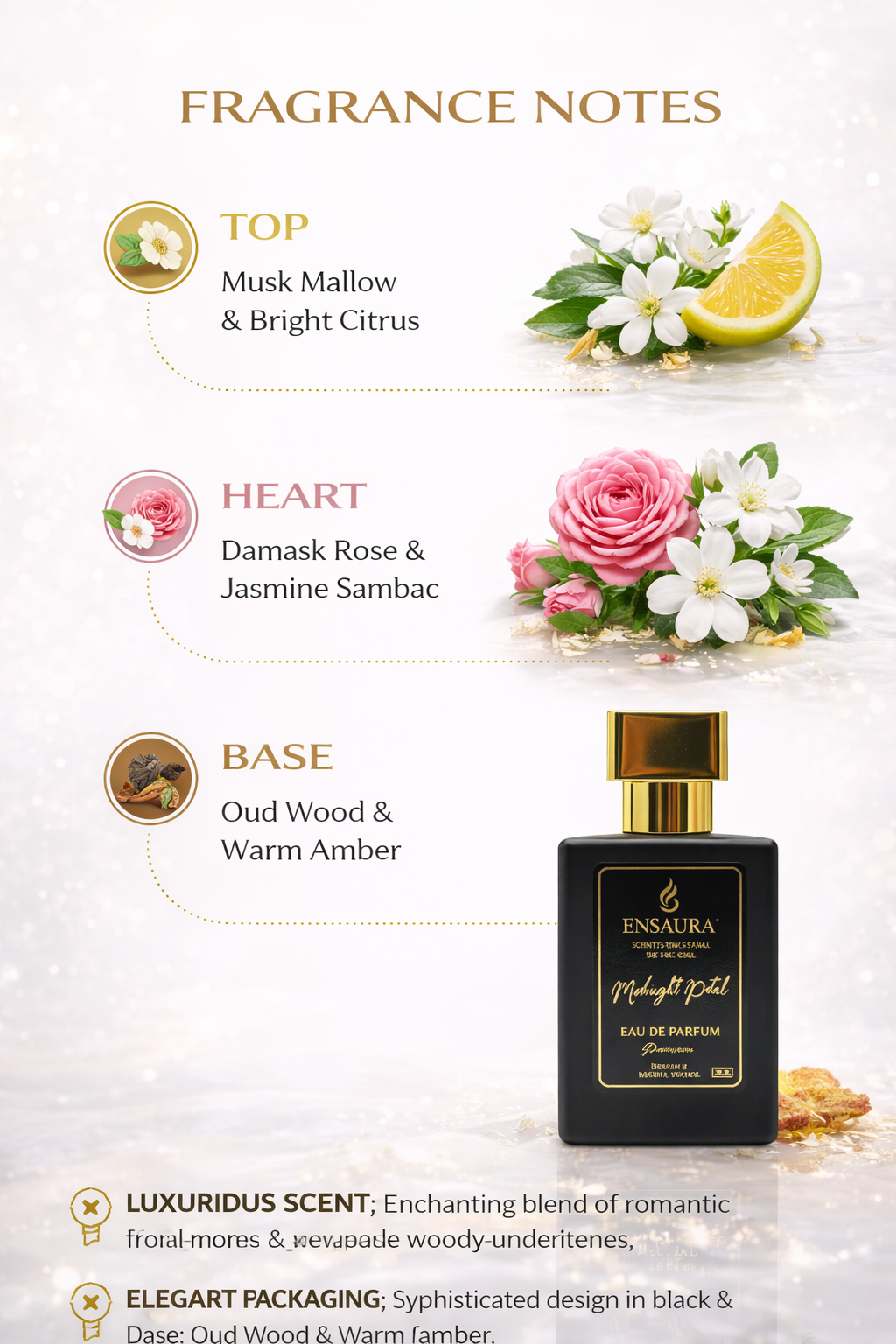 Ensaura Midnight Petal Cigar Perfume for Men – Smoky Woody Luxury Fragrance SKU: EP016 - Image 3