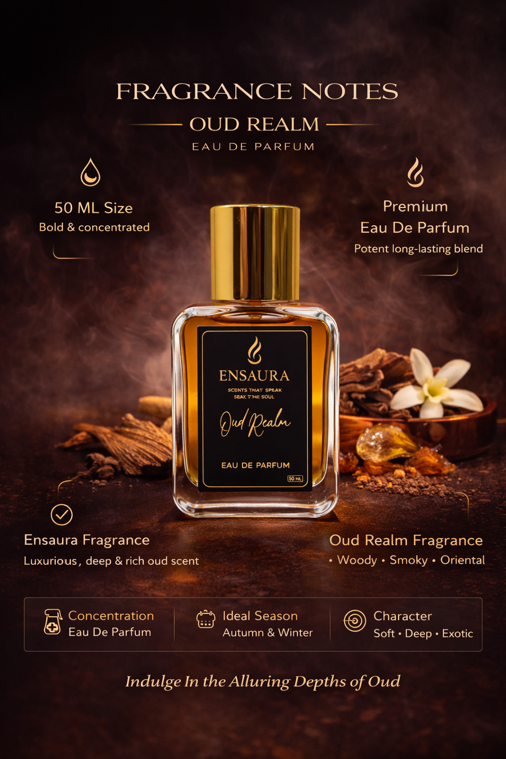 Oud Realm Eau De Parfum – Luxury Oud Woody Long Lasting Perfume - Image 2