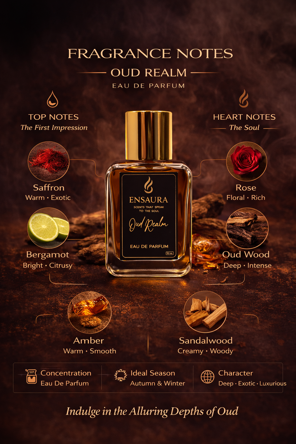 Oud Realm Eau De Parfum – Luxury Oud Woody Long Lasting Perfume - Image 3