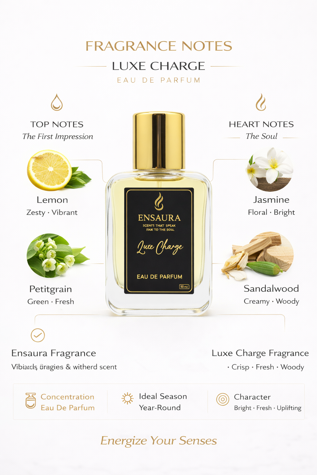 Luxe Charge Eau De Parfum – Amber Woody Long Lasting Luxury Perfume - Image 3