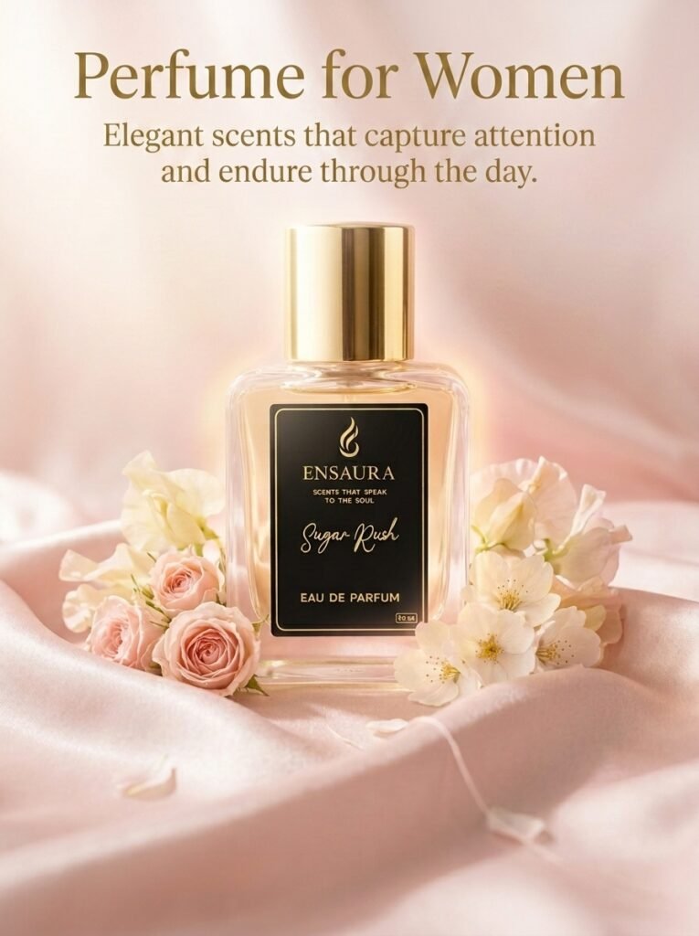 Long-lasting women’s fragrance with luxury beauty concept