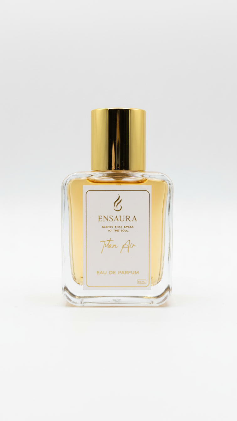 Ensaura Titan Air perfume bottle fresh woody long lasting fragrance