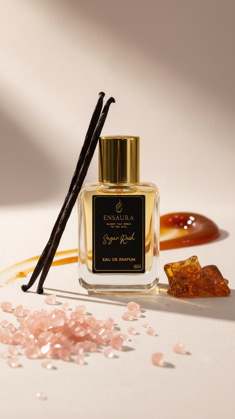 sweet vanilla caramel perfume long lasting gourmand fragrance bottle